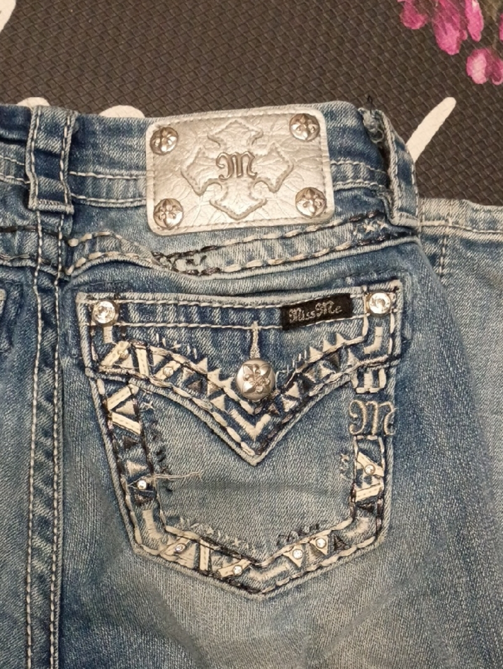 Miss Me Blue Embellished Boot Cut Jeans